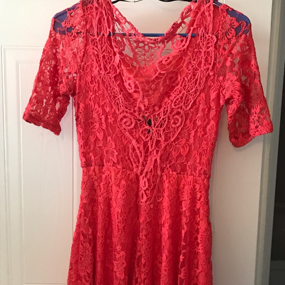 Women’s (juniors) red lace dress